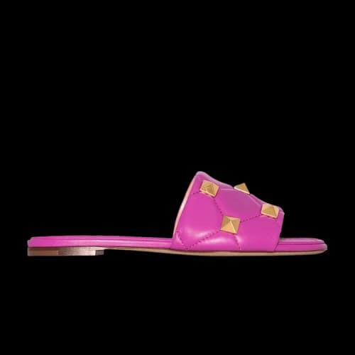 Valentino Roman Stud Flat Sandal 'Radiant Orchid' (Women's)