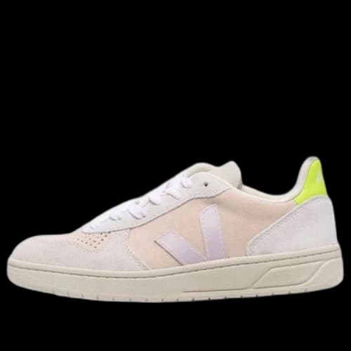 Veja V-10 Low-Top Sneakers 'Beige Light Purple Neon Yellow'