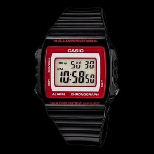 CASIO Waterproof Quartz Sports Unisex Mens BlackRed Digital
