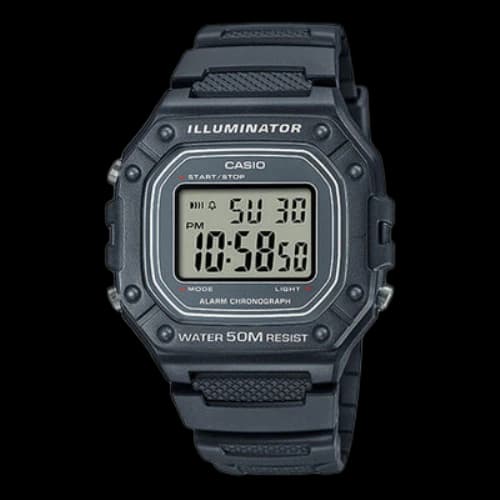 CASIO Sports f Waterproof 43.2mm Resin Strap Watch Mens Black Digital