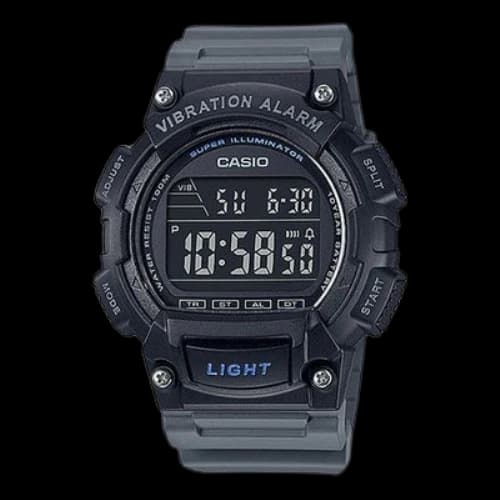CASIO YOUTH Series Waterproof Quartz White Led Lights 47.1mm Resin Strap Watch Mens Black Digital