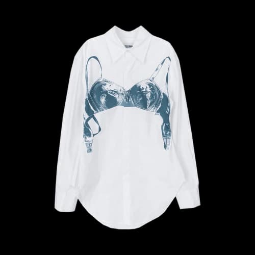 Jean Paul Gaultier Shirt Printed Scanned Bra 'White/Blue Grey'