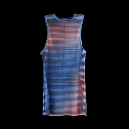 Jean Paul Gaultier Women's Mesh Printed Air Tank Top Light Blue