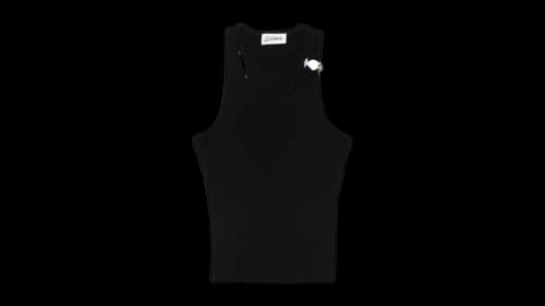 Jean Paul Gaultier Women's With Gaultier Piercing Detail Tank Top Black