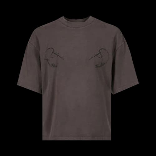 Jean Paul Gaultier Cotton Oversized Tee Embroidered Needles Jean Paul Gaultier 'Dark Grey'