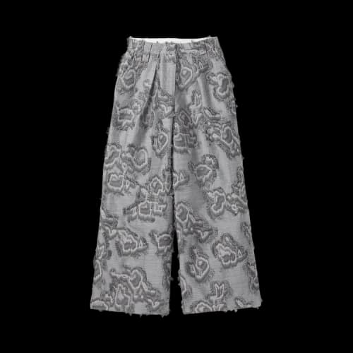 GANNI Fil Coupe Suiting Big Pleat Pants 'Mockingbird'