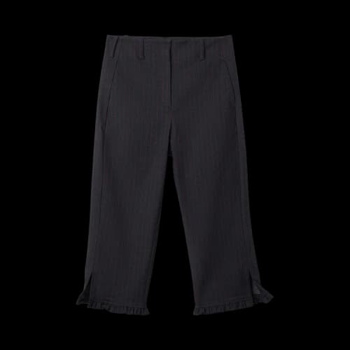 GANNI Stretch Stripe Tailoring Capri Pants 'Phantom'