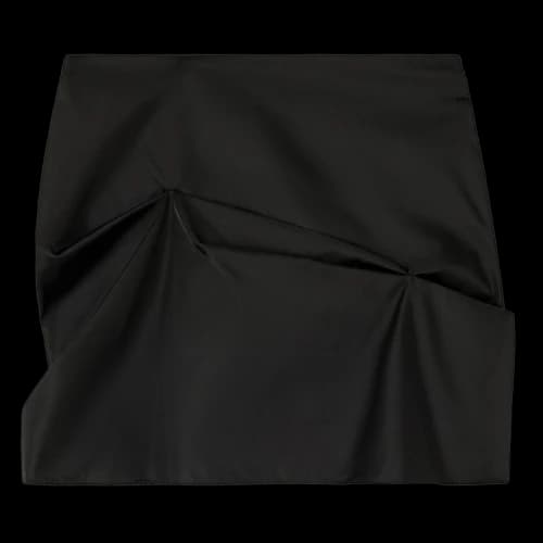 GANNI Duchesse Nylon Tuck Detail Mini Skirt 'Black'