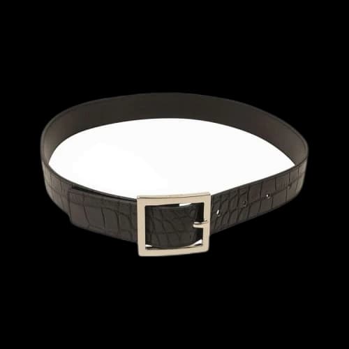 Amiri Embossed Croc Buckle Belt 'Black'