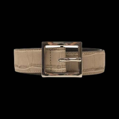 Amiri Embossed Croc Buckle Belt 'Beige'
