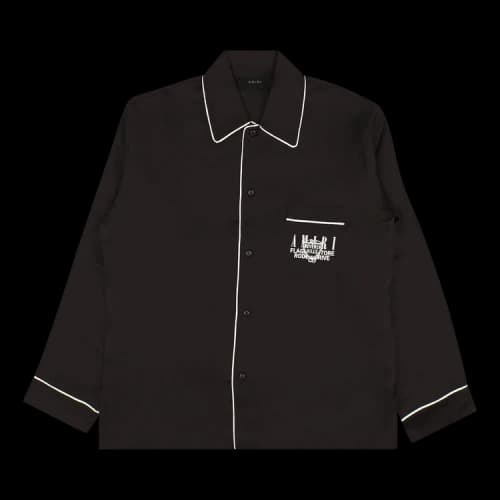 Amiri Beverly Hills Long-Sleeve Pajama Shirt 'Black'