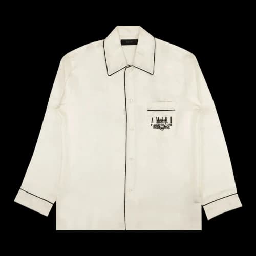 Amiri Beverly Hills Long-Sleeve Pajama Shirt 'White'