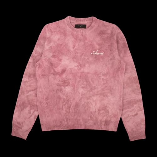 Amiri Marble Tie Dye Logo Sweater 'Pink'