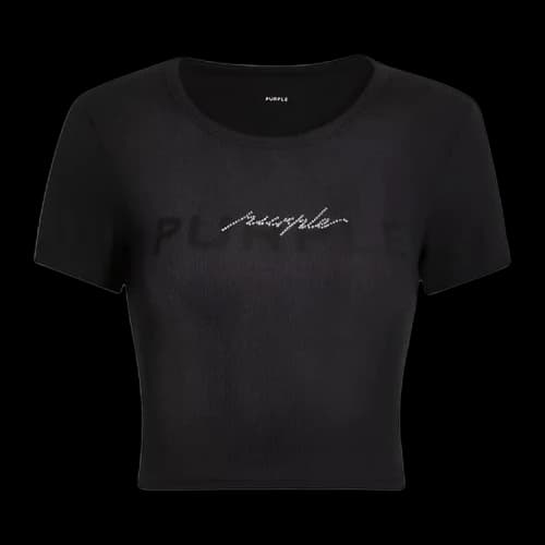 PURPLE BRAND Rib Baby Tee 'Black'