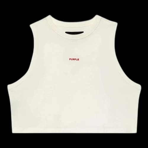 PURPLE BRAND Wordmark Muscle Tank 'White'