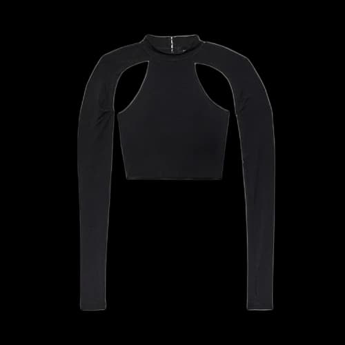 PURPLE BRAND Cut Out Cropped Top 'Black'