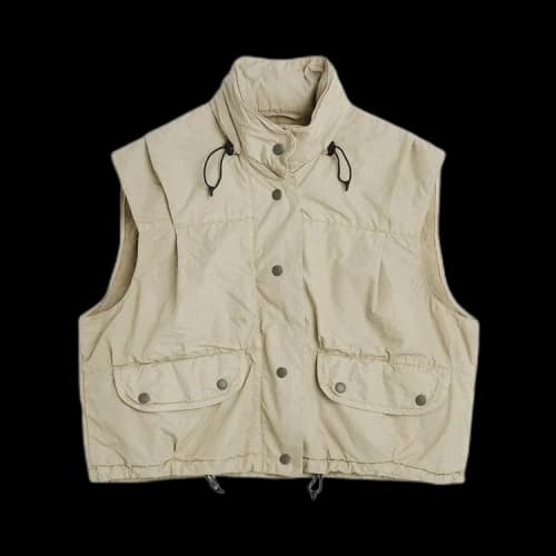 Our Legacy Cropped Exhale Puffa Vest 'Metallic Sand'
