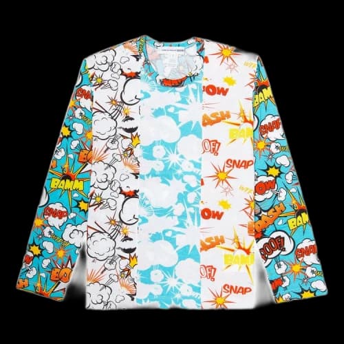 Comme des Garçons SHIRT Boom Pow Long-Sleeve T-Shirt 'White/Multi'