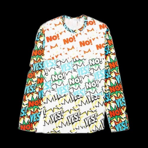 Comme des Garçons SHIRT Yes No Long-Sleeve T-Shirt 'White/Multi'