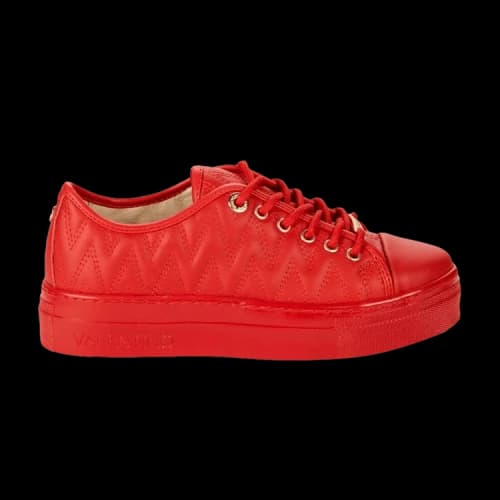 Valentino Chevron-Quilted Leather Platform Sneaker 'Red'