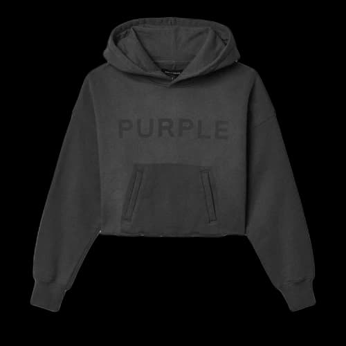 PURPLE BRAND Fleece Raw Hem Hoodie 'Black'