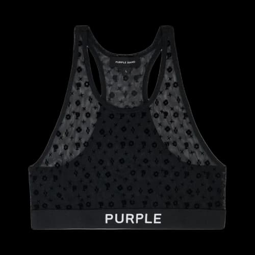 PURPLE BRAND Mesh Racer Bralette 'Black'