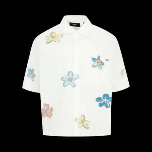 Nahmias Super Bloom Cropped Short-Sleeve Shirt 'White'