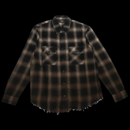 Amiri Ombre Plaid Shirt 'Khaki'