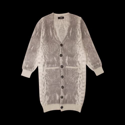 Amiri Snakeskin Print Oversized Cardigan 'Grey'