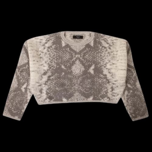 Amiri Snake Print Crewneck Sweater 'Grey'
