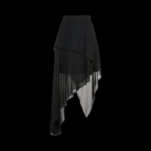 Amiri Plumetisse Assymetric Long Skirt 'Black'
