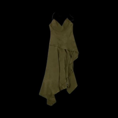 Amiri Silk Crepe De Chine Long Dress 'Green'