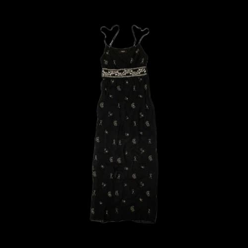 Amiri Embellished Silk Chiffon Midi Dress 'Black'