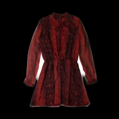 Amiri Snakeskin Silk Dress 'Red'
