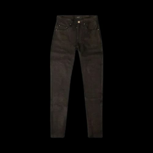 Amiri Leather Snakeskin Print Pants 'Black'