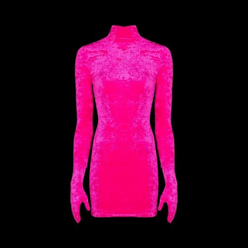 Vetements Velvet Styling Dress With Gloves 'Pink'