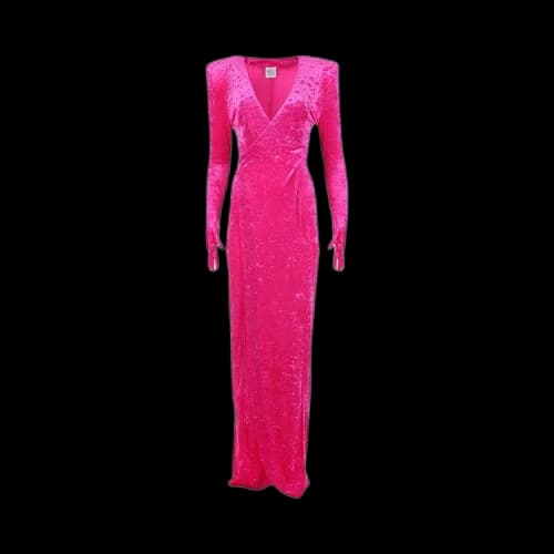 Vetements Evening Velvet Dynasty Dress With Gloves 'Pink'