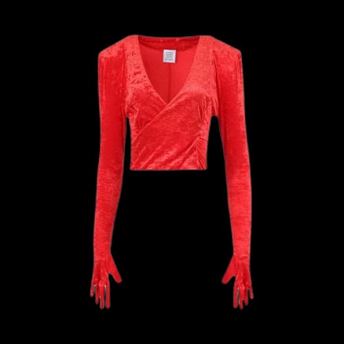Vetements Velvet Dynasty Top With Gloves 'Red'