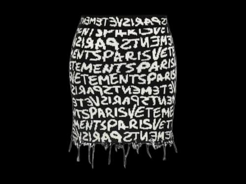 Vetements Paris Monogram Mini Skirt Black/White
