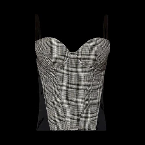 Vetements Metalized Wrinkled Corset Top 'Grey'