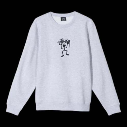 Stussy Warrior Crew Round Neck Unisex Gray
