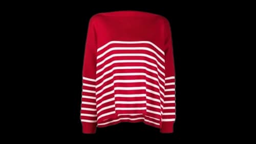 Valentino Women's Horizontal-Stripe Jacket Red