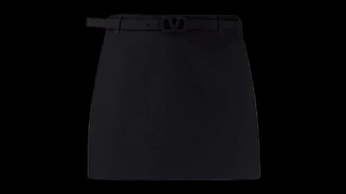 Valentino Women's Garavani High-Waisted Belted Skirt Black