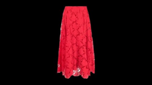 Valentino Women's Garavani Floral-Lace Midi Skirt Red