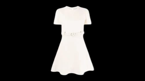 Valentino Women's Garavani Vlogo Belted Dress Ivory
