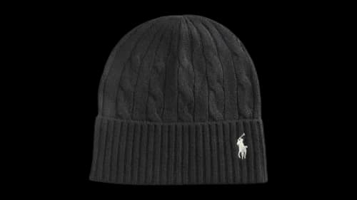 Polo Ralph Lauren Women's Wool Cashmere Cable Beanie Black
