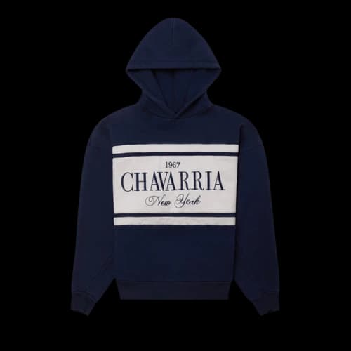 Willy Chavarria Stripe Gilroy Hoodie 'Peacoat'