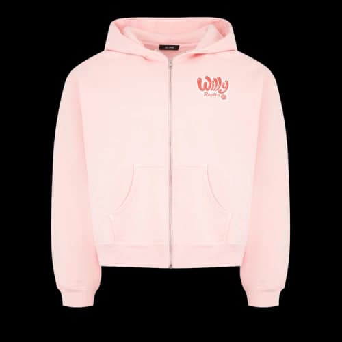 Willy Chavarria Shrunken Zip-Through Hoodie 'Chicle'