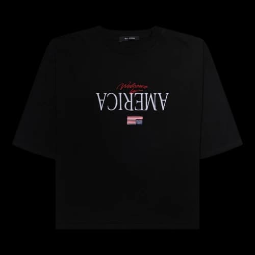 Willy Chavarria Welcome To America Buffalo Tee 'Black'