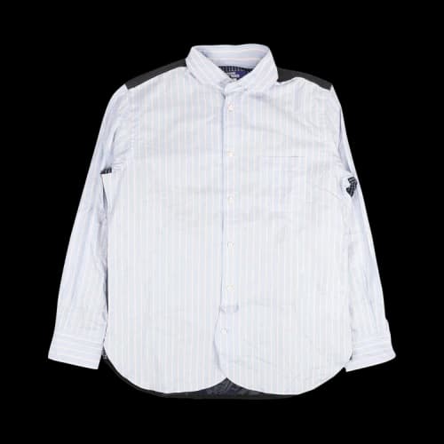 Junya Watanabe Striped Camo Cotton Nylon Shirt 'Blue Navy'